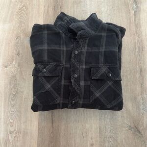 Heavyweight Thermal Lined Flannel Shirt Jacket Mens M Plaid Workwear Shacket